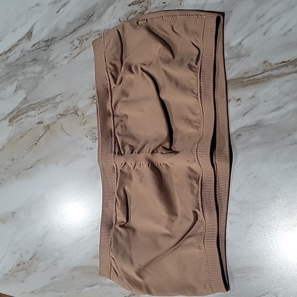 Set of 3 Bandeau Bras. Size XL. White, 1 Tan, 1 Black (Black, new, never worn) - Picture 5 of 8